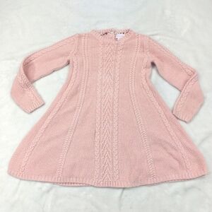 TOMMY BAHAMA GIRLS PINK CABLE KNIT LONG SLEEVE COTTON BLEND SWEATER DRESS SIZE S